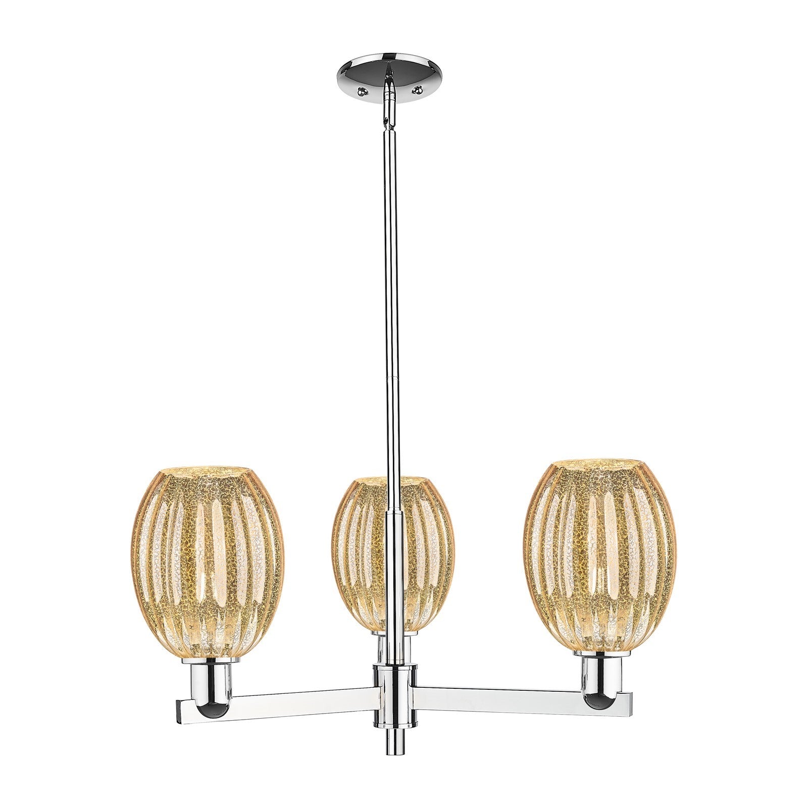 Innovations Preston Bulb 28in 3-Light Pendant | Industrial Polished Chrome Steel and Mercury Glass | Kitchen Island & Dining | Model 716-3CR-PC-G459-6ME