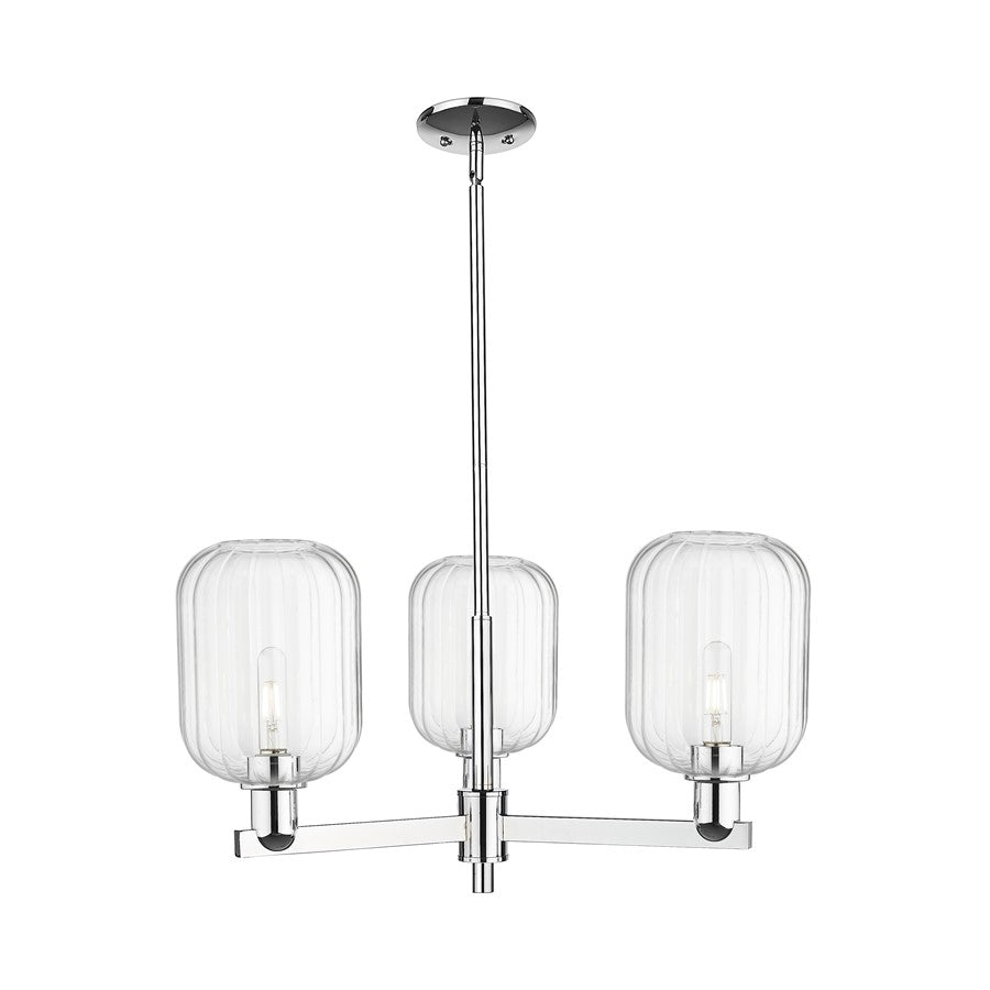 Innovations Preston 3Lt 18" Jar Stem Chandelier, CH/CL - 716-3CR-PC-G460-7CL