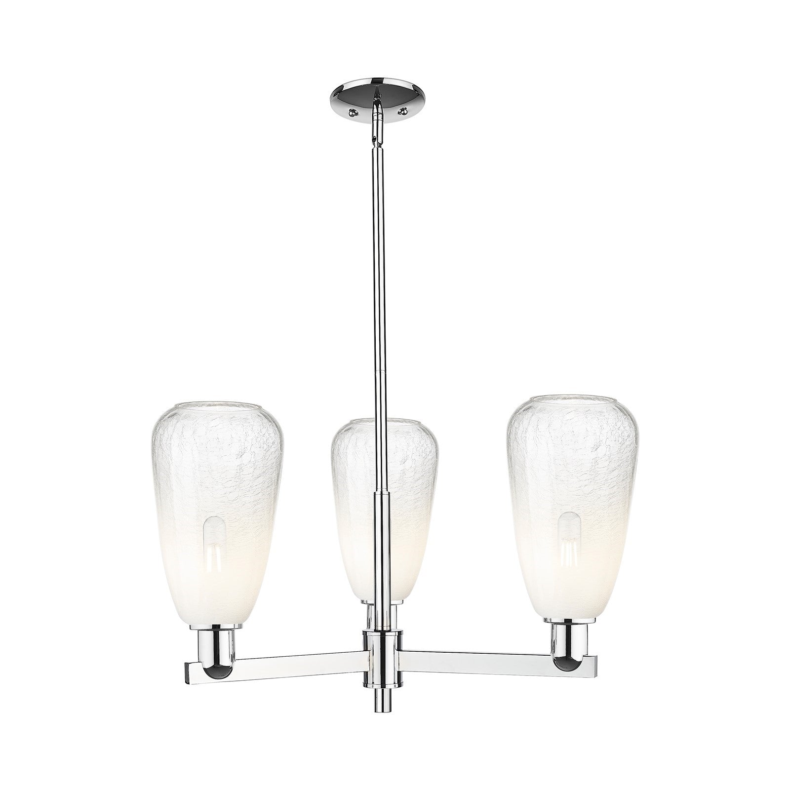 Innovations Brookhaven Almond 28in 3-Light Pendant | Industrial Polished Chrome and Opal Glass | Kitchen Island & Dining Room | Model 716-3CR-PC-G480-6OP