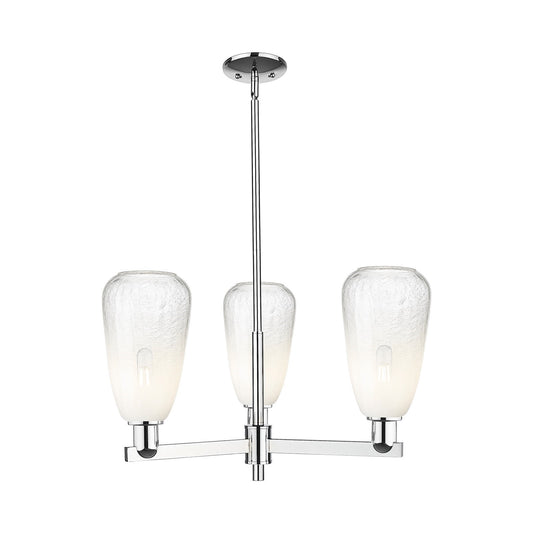 Innovations Brookhaven Almond 28in 3-Light Pendant | Industrial Polished Chrome and Opal Glass | Kitchen Island & Dining Room | Model 716-3CR-PC-G480-6OP