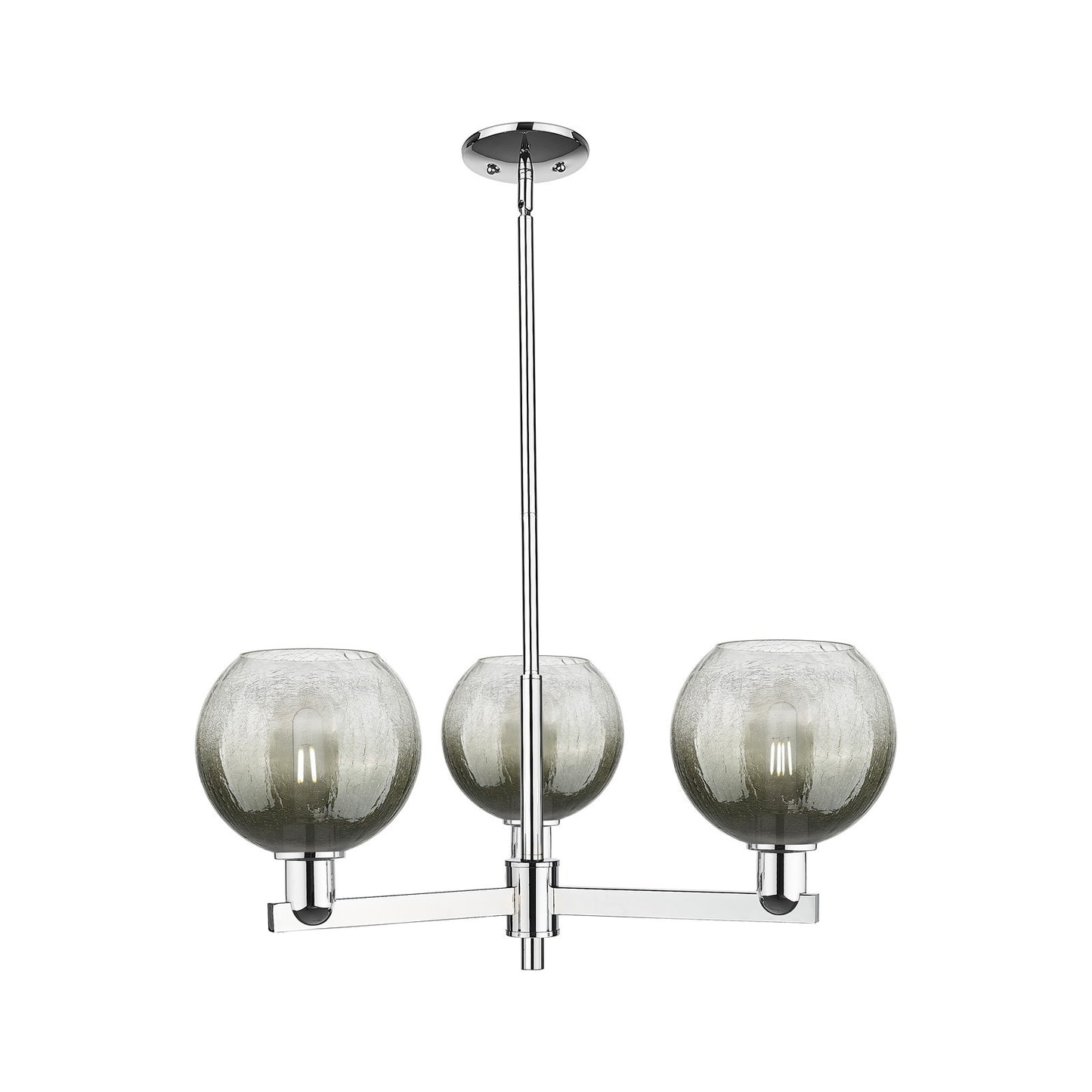 Innovations Brookhaven Globe 30in 3-Light Pendant | Industrial Polished Chrome and Slate Glass | Kitchen Island & Dining Room | Model 716-3CR-PC-G483-8SL