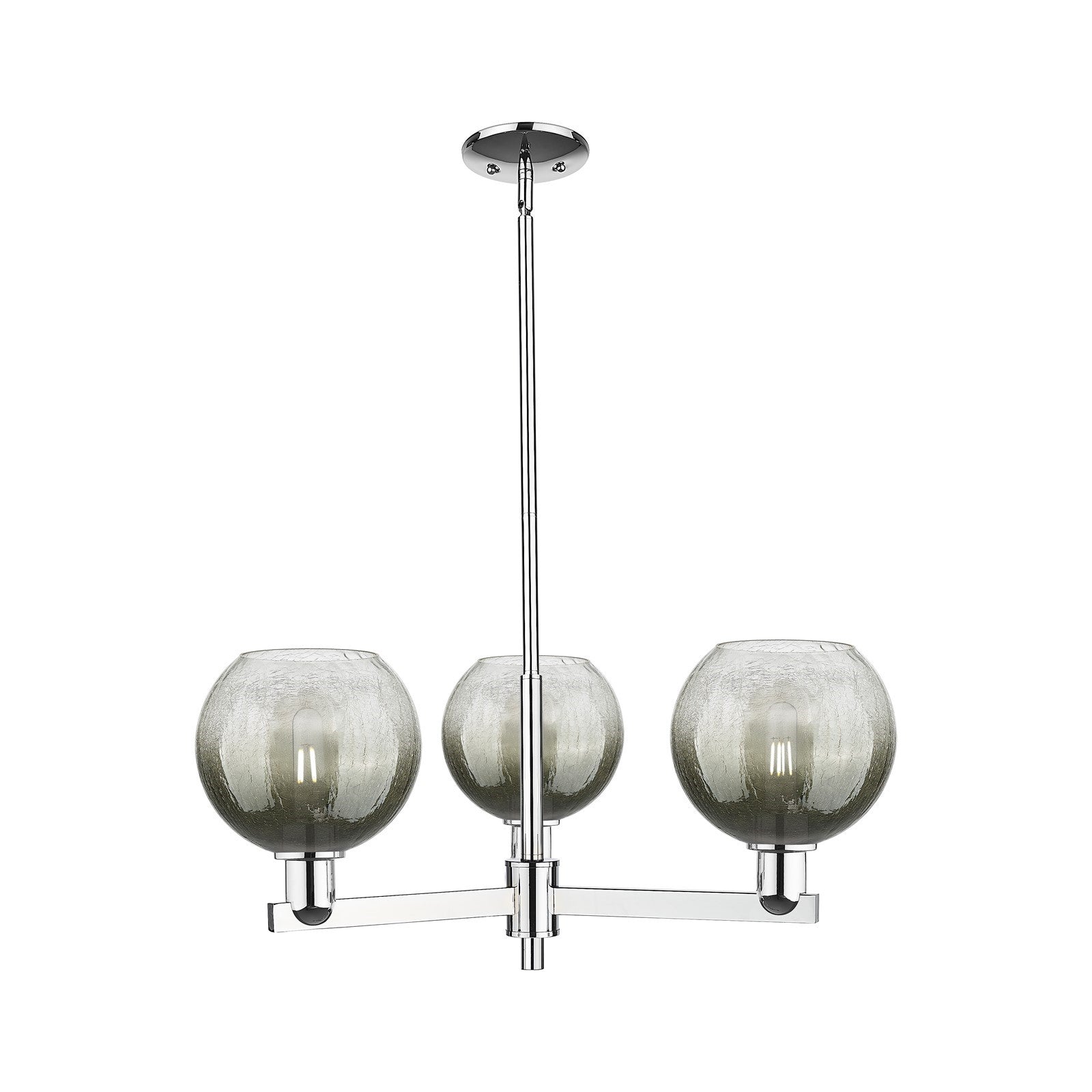 Innovations Brookhaven Globe 30in 3-Light Pendant | Industrial Polished Chrome and Slate Glass | Kitchen Island & Dining Room | Model 716-3CR-PC-G483-8SL