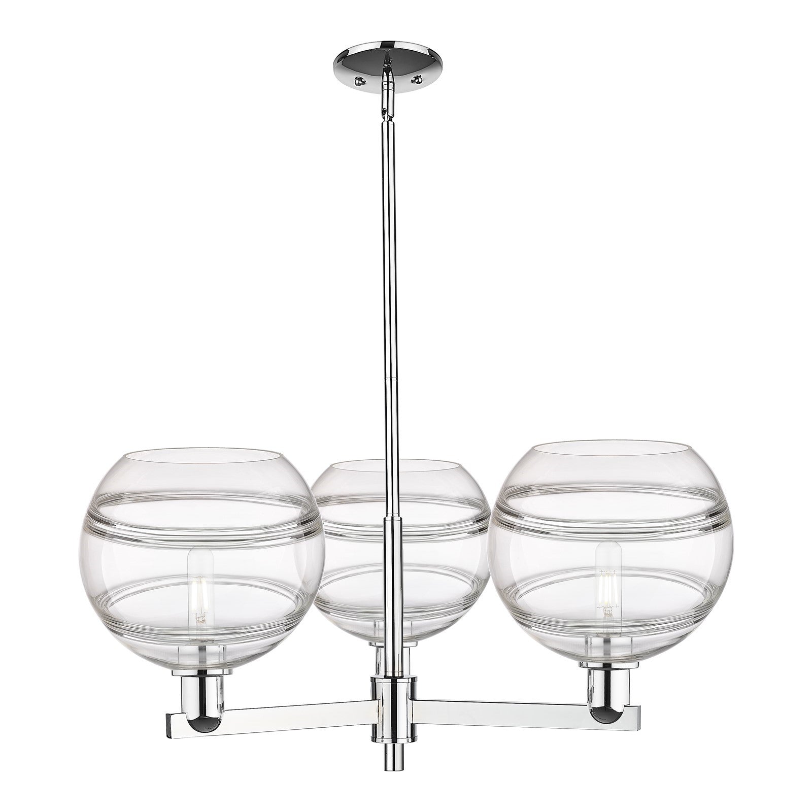 Innovations Rochester 32in 3-Light Pendant | Industrial Polished Chrome and Clear Glass | Kitchen Island & Dining Room | Model 716-3CR-PC-G556-10CL