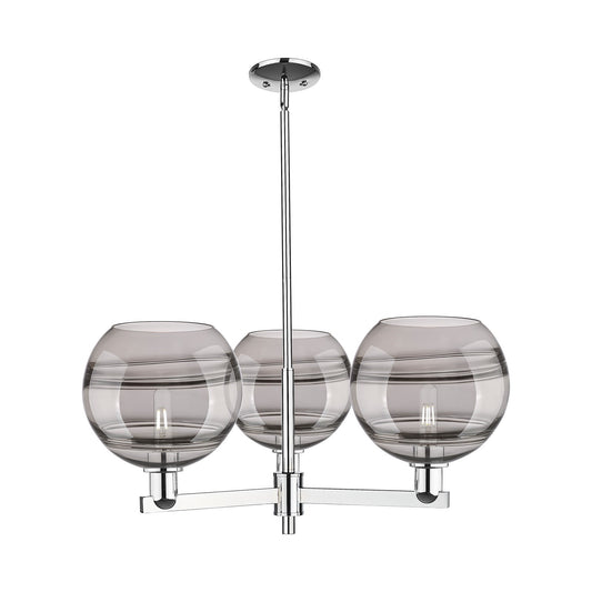 Innovations Rochester 32in 3-Light Pendant | Industrial Polished Chrome and Light Smoke Glass | Kitchen Island & Dining Room | Model 716-3CR-PC-G556-10SM