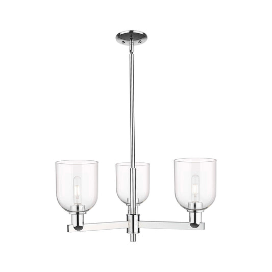 Innovations Bella 27in 3-Light Pendant | Industrial Polished Chrome Steel and Clear Glass | Kitchen Island & Dining Room | Model 716-3CR-PC-G558-6CL