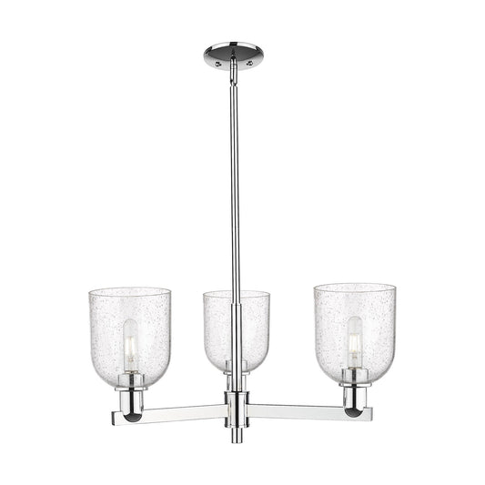 Innovations Bella 27in 3-Light Pendant | Industrial Polished Chrome Steel and Seedy Glass | Kitchen Island & Dining Room | Model 716-3CR-PC-G558-6SDY
