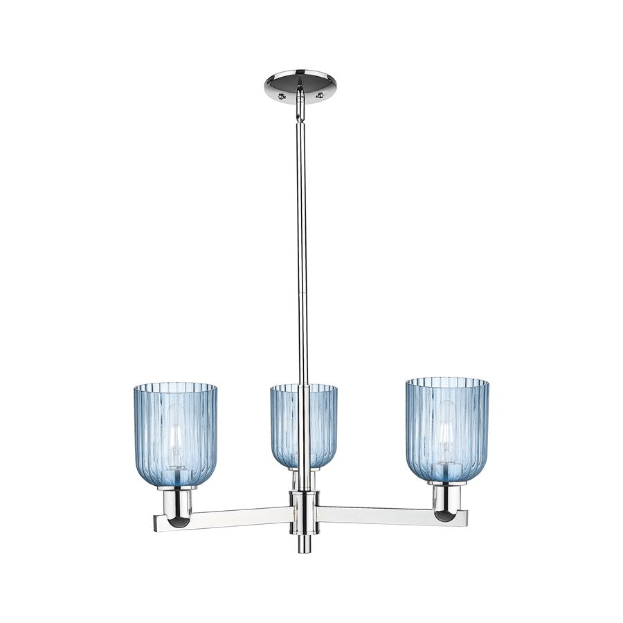 Innovations Bridal Veil 3Lt 18" Chandelier, Chrome/Blue - 716-3CR-PC-G559-5BL
