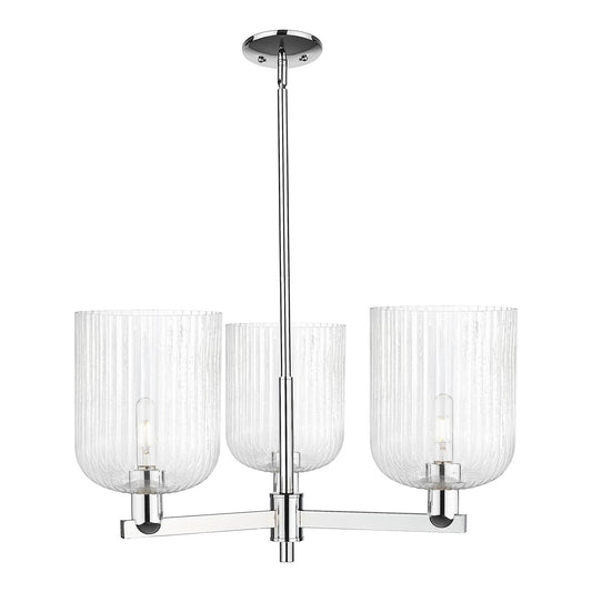 Innovations Bridal Veil 30in 3-Light Pendant | Industrial Polished Chrome Steel and Seedy Ribbed Glass | Kitchen Island & | Model 716-3CR-PC-G559-8SDY