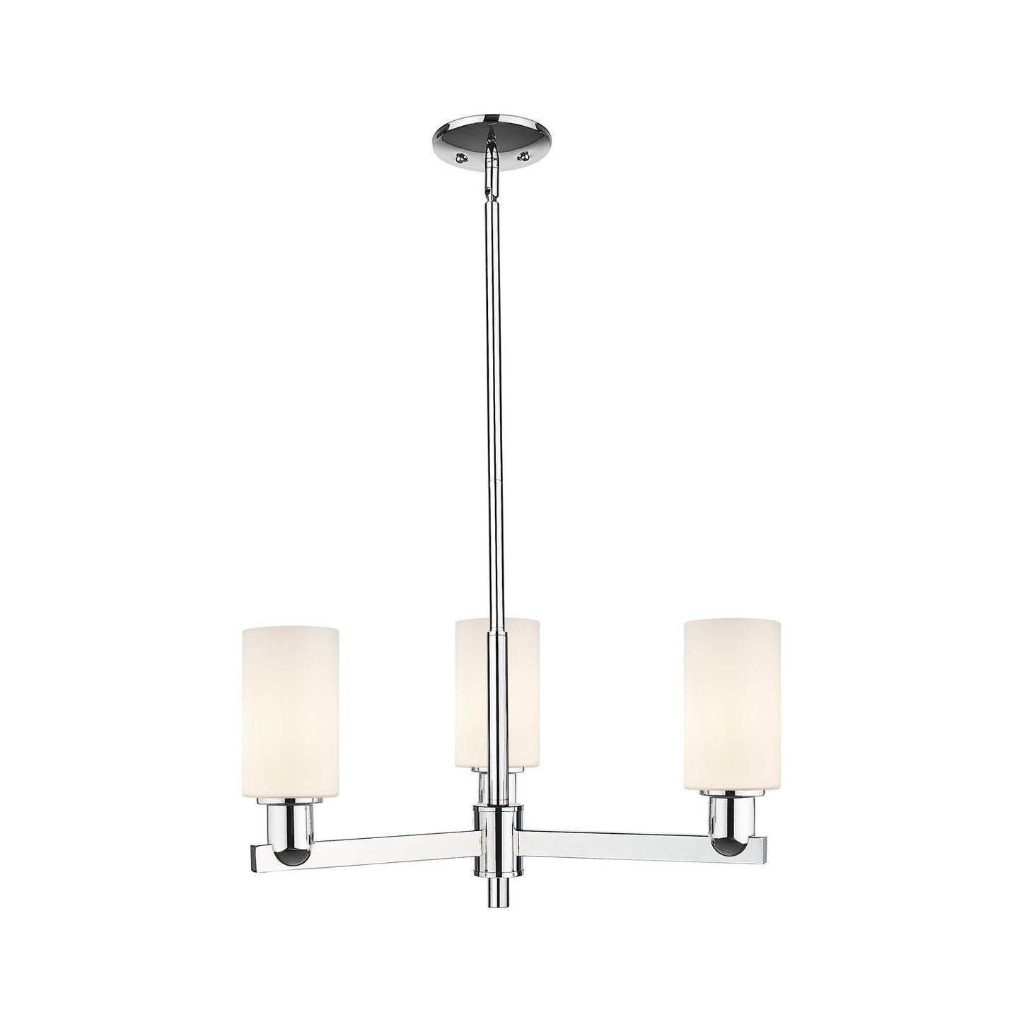 Innovations Clymer 26in 3-Light Pendant | Industrial Polished Chrome Steel and Matte White Glass | Kitchen Island & Dining Room | Model 716-3CR-PC-G801