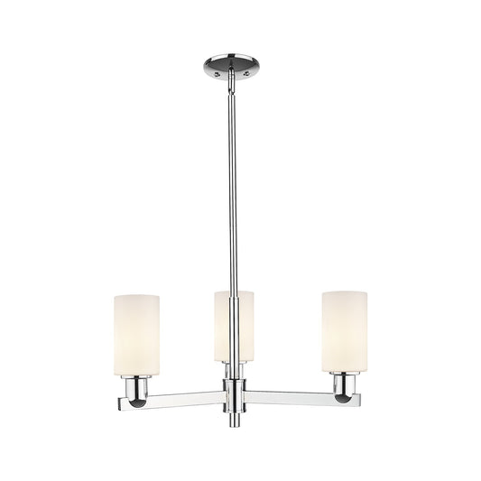 Innovations Clymer 26in 3-Light Pendant | Industrial Polished Chrome Steel and Matte White Glass | Kitchen Island & Dining Room | Model 716-3CR-PC-G801