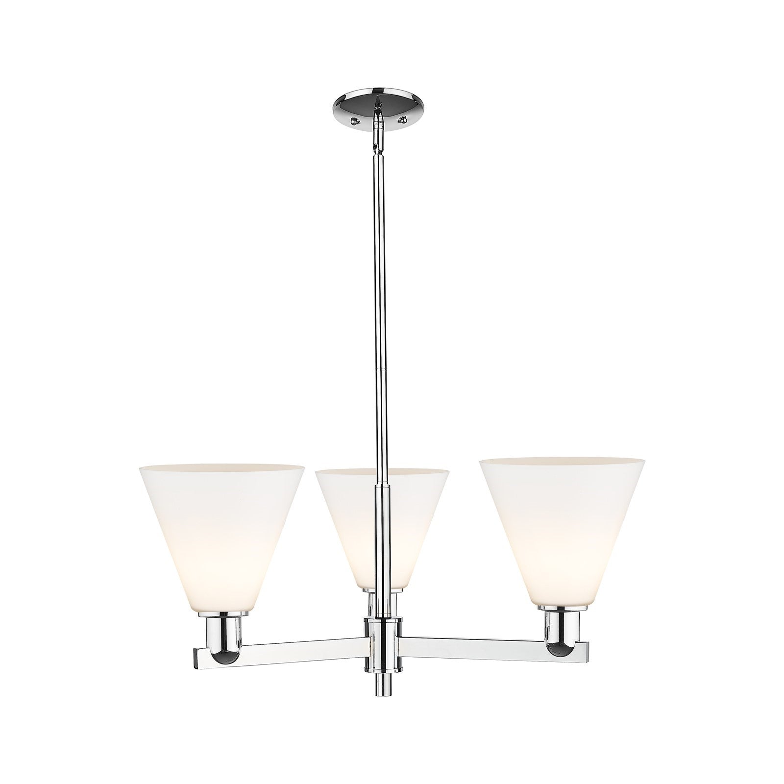 Innovations Berkshire Glass 30in 3-Light Pendant | Industrial Polished Chrome Steel and Matte White Glass | Kitchen Island & | Model 716-3CR-PC-GBC-81