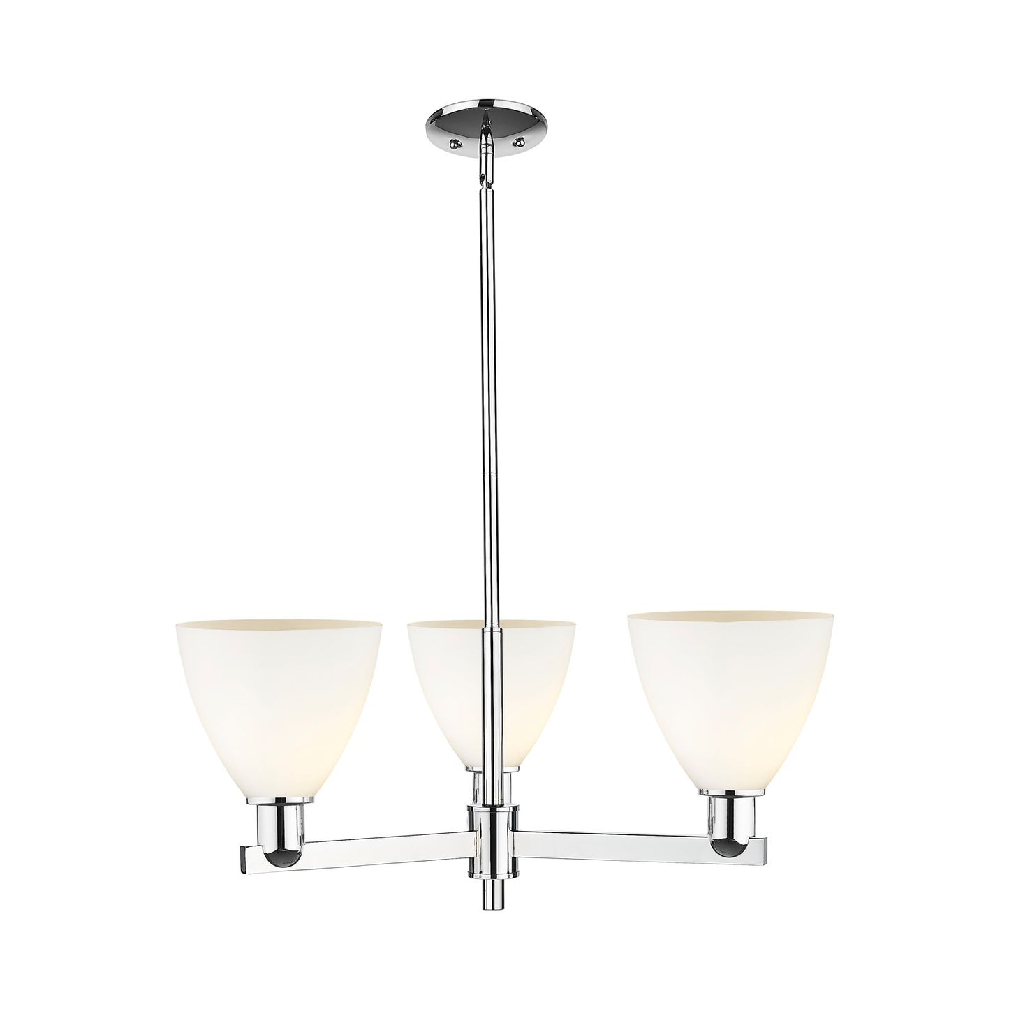 Innovations Bristol 29in 3-Light Pendant | Industrial Polished Chrome and Matte White Glass | Kitchen Island & Dining Room | Model 716-3CR-PC-GBD-751