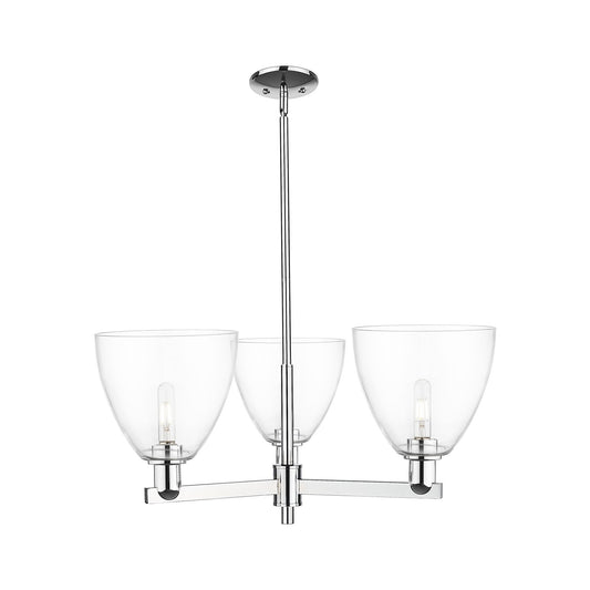 Innovations Bristol 31in 3-Light Pendant | Industrial Polished Chrome Steel and Clear Glass | Kitchen Island & Dining Room | Model 716-3CR-PC-GBD-92