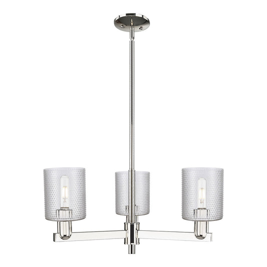 Innovations Cobbleskill 27in 3-Light Pendant | Industrial Polished Nickel Steel and Clear Glass | Kitchen Island & Dining Room | Model 716-3CR-PN-G112