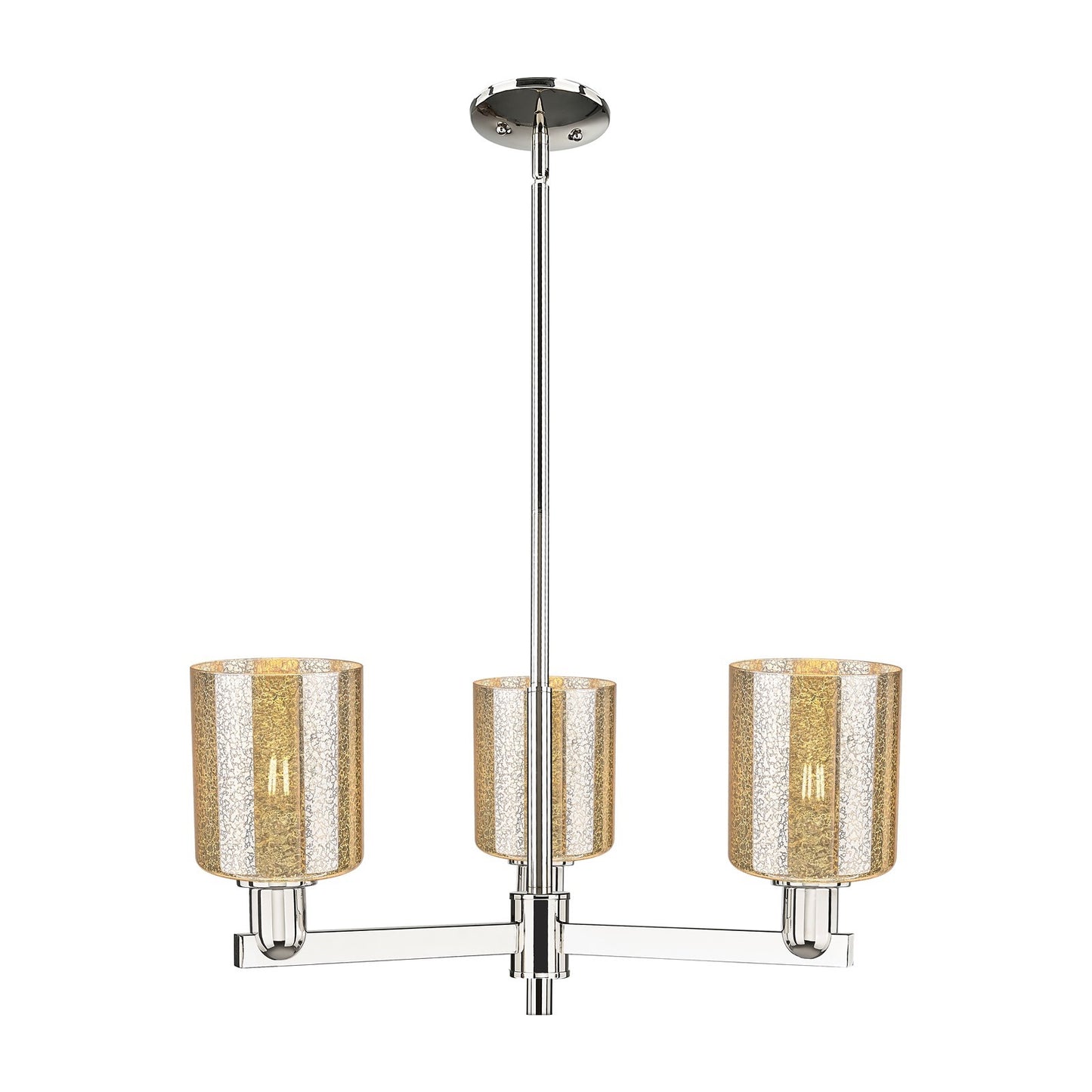 Innovations Cobbleskill 27in 3-Light Pendant | Industrial Polished Nickel Steel and Mercury Glass | Kitchen Island & Dining Room | Model 716-3CR-PN-G116