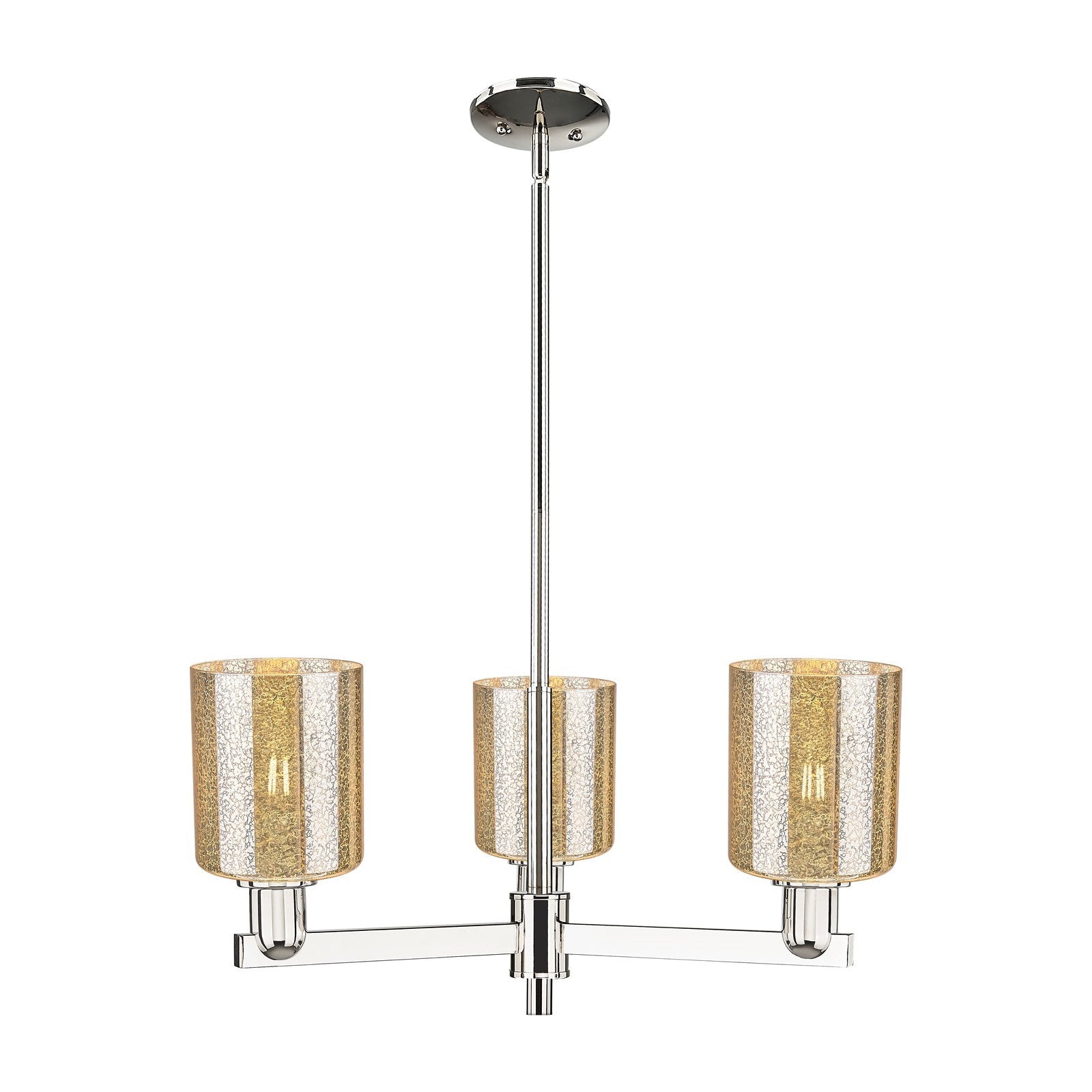 Innovations Cobbleskill 27in 3-Light Pendant | Industrial Polished Nickel Steel and Mercury Glass | Kitchen Island & Dining Room | Model 716-3CR-PN-G116