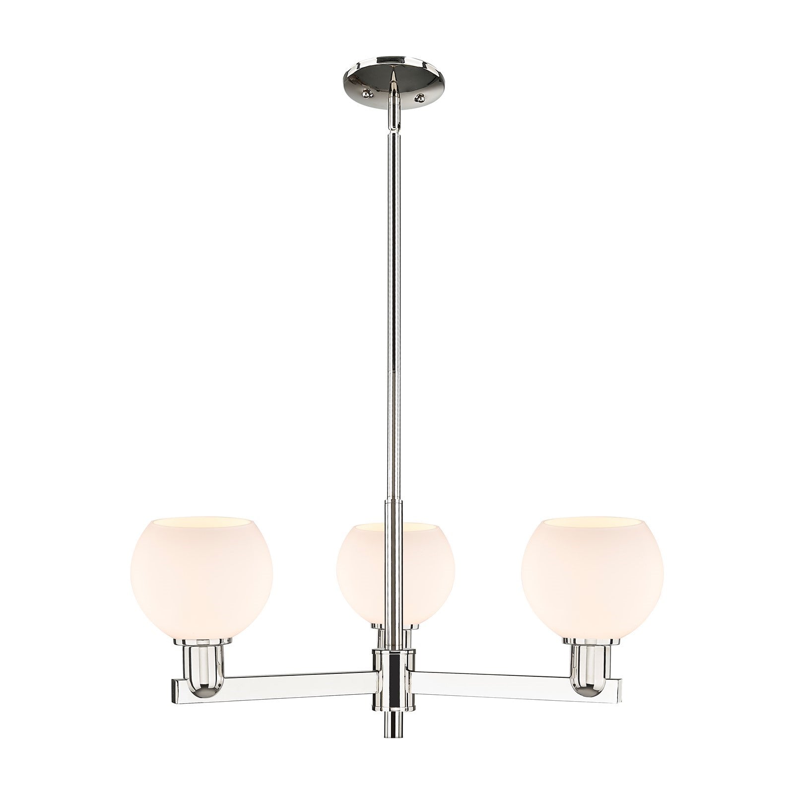 Innovations Athens 28in 3-Light Pendant | Industrial Polished Nickel and Matte White Glass | Kitchen Island & Dining Room | Model 716-3CR-PN-G121-6