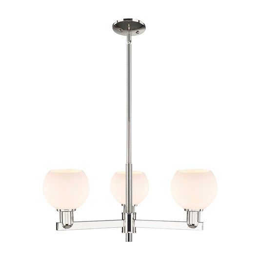 Innovations Athens 28in 3-Light Pendant | Industrial Polished Nickel and Matte White Glass | Kitchen Island & Dining Room | Model 716-3CR-PN-G121-6