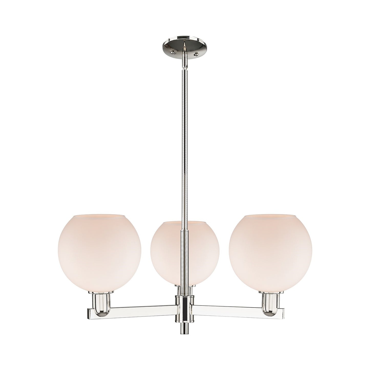 Innovations Athens 30in 3-Light Pendant | Industrial Polished Nickel and Matte White Glass | Kitchen Island & Dining Room | Model 716-3CR-PN-G121-8