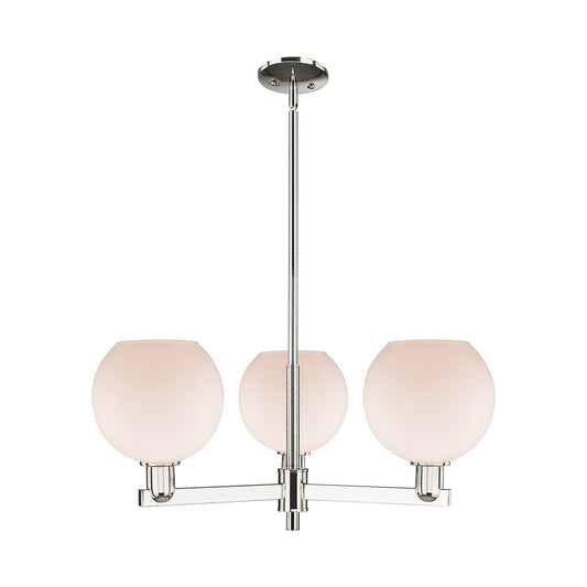 Innovations Athens 30in 3-Light Pendant | Industrial Polished Nickel and Matte White Glass | Kitchen Island & Dining Room | Model 716-3CR-PN-G121-8