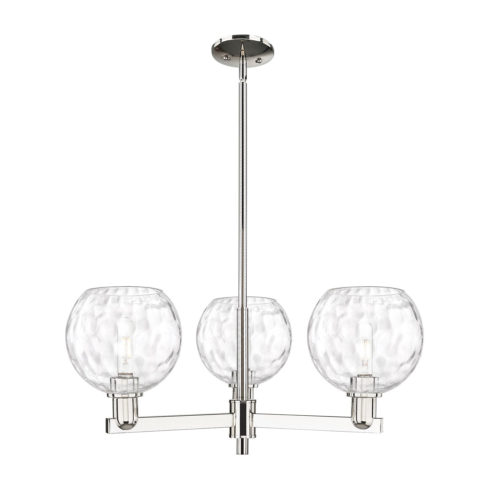 Innovations Athens Water Glass 30in 3-Light Pendant | Industrial Polished Nickel and Clear Glass Globe | Kitchen Island & | Model 716-3CR-PN-G1215-8