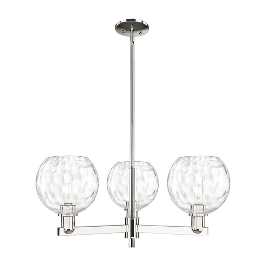 Innovations Athens Water Glass 30in 3-Light Pendant | Industrial Polished Nickel and Clear Glass Globe | Kitchen Island & | Model 716-3CR-PN-G1215-8