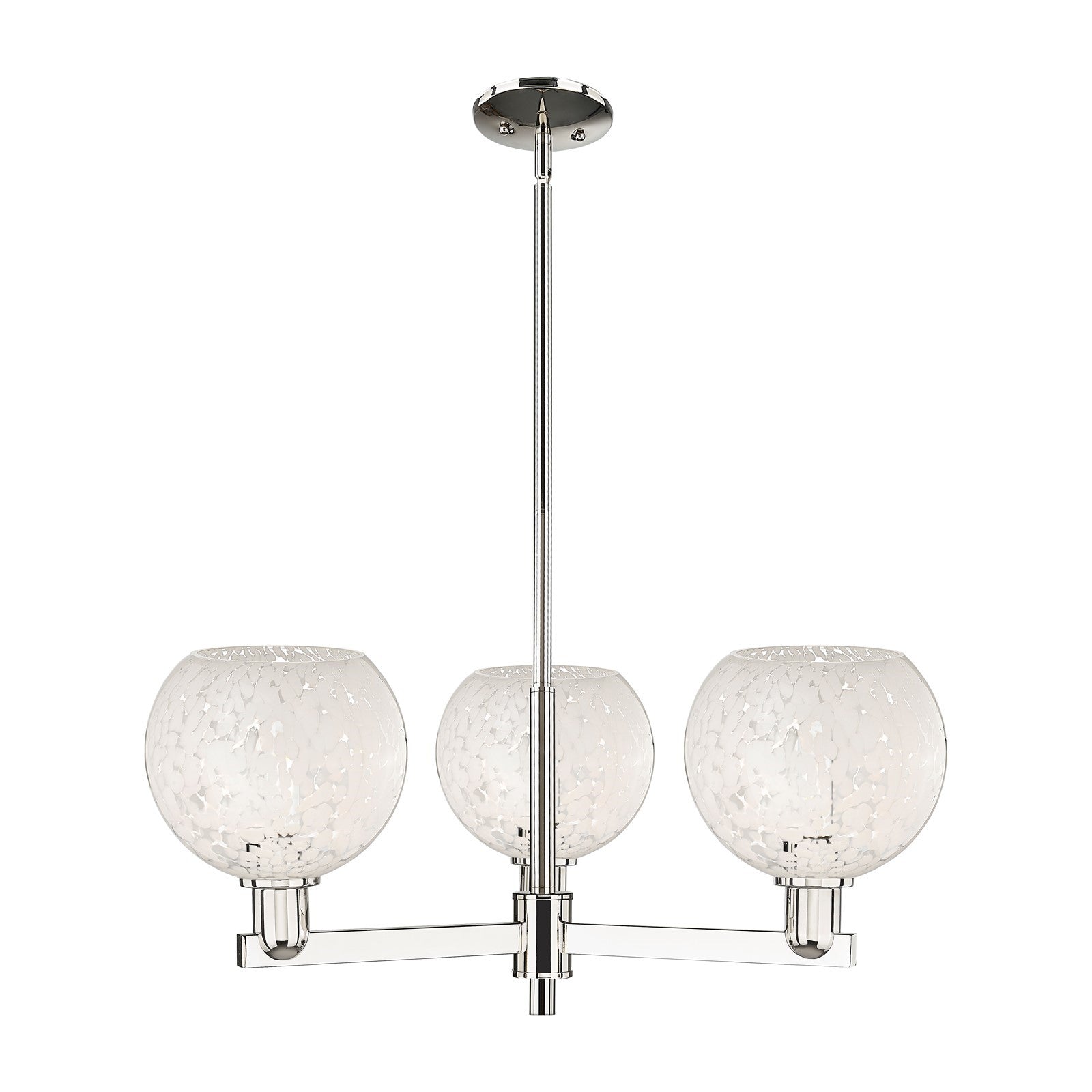 Innovations Lighting Arcadia 30in 3-Light Pendant | Industrial Polished Nickel and White Mouchette Glass | Kitchen Island & | Model 716-3CR-PN-G1216-8WM