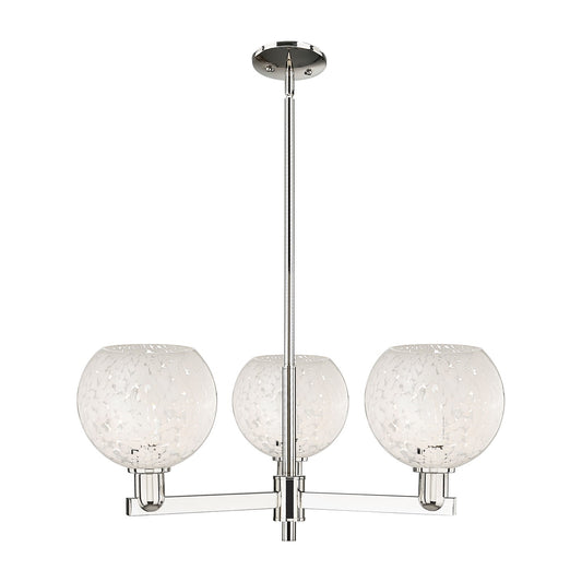 Innovations Lighting Arcadia 30in 3-Light Pendant | Industrial Polished Nickel and White Mouchette Glass | Kitchen Island & | Model 716-3CR-PN-G1216-8WM