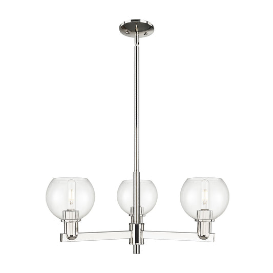 Innovations Athens 28in 3-Light Pendant | Industrial Polished Nickel Steel and Clear Glass | Kitchen Island & Dining Room | Model 716-3CR-PN-G122-6