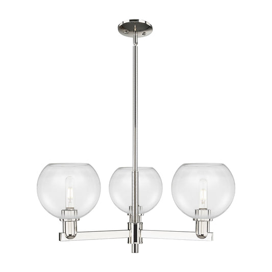 Innovations Athens 30in 3-Light Pendant | Industrial Polished Nickel Steel and Clear Glass | Kitchen Island & Dining Room | Model 716-3CR-PN-G122-8