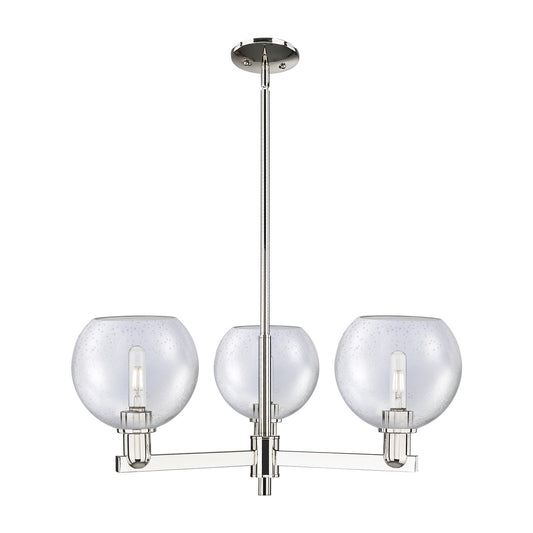 Innovations Athens 30in 3-Light Pendant | Industrial Polished Nickel Steel and Seedy Glass | Kitchen Island & Dining Room | Model 716-3CR-PN-G124-8