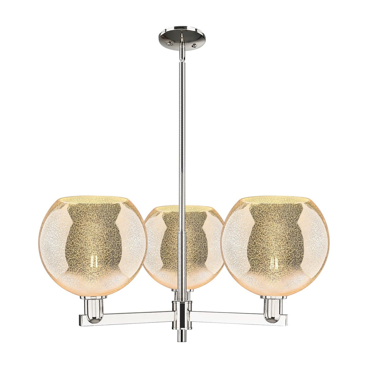 Innovations Athens 32in 3-Light Pendant | Industrial Polished Nickel and Mercury Glass | Kitchen Island & Dining Room | 31.75 x | Model 716-3CR-PN-G128-10