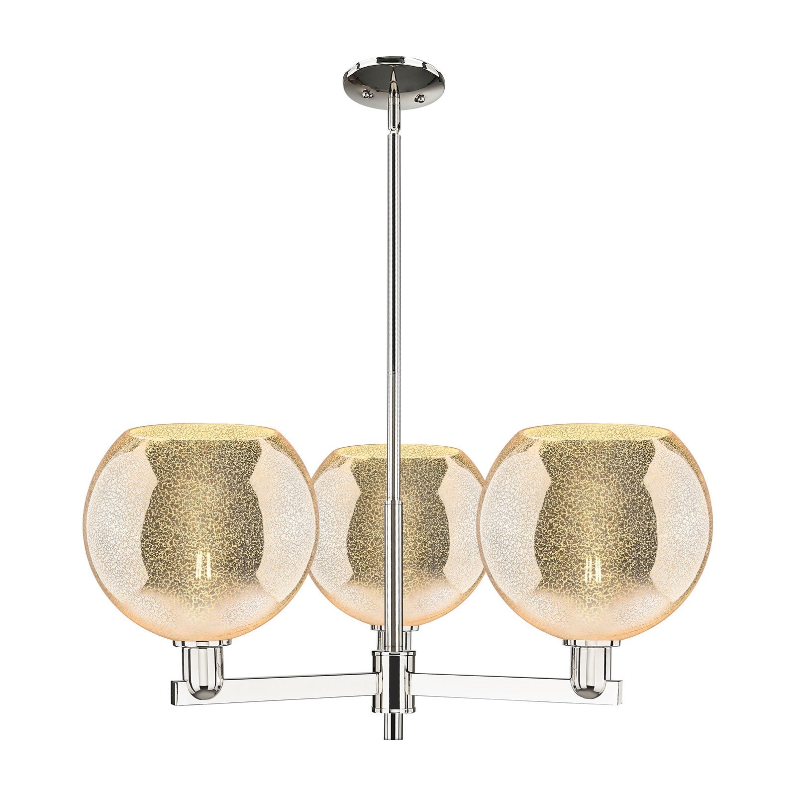 Innovations Athens 32in 3-Light Pendant | Industrial Polished Nickel and Mercury Glass | Kitchen Island & Dining Room | 31.75 x | Model 716-3CR-PN-G128-10