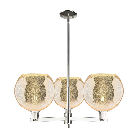 Innovations Athens 32in 3-Light Pendant | Industrial Polished Nickel and Mercury Glass | Kitchen Island & Dining Room | 31.75 x | Model 716-3CR-PN-G128-10