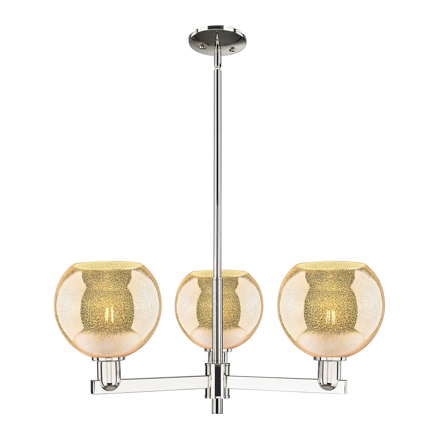 Innovations Athens 30in 3-Light Pendant | Industrial Polished Nickel and Mercury Glass | Kitchen Island & Dining Room | 29.75 x | Model 716-3CR-PN-G128-8