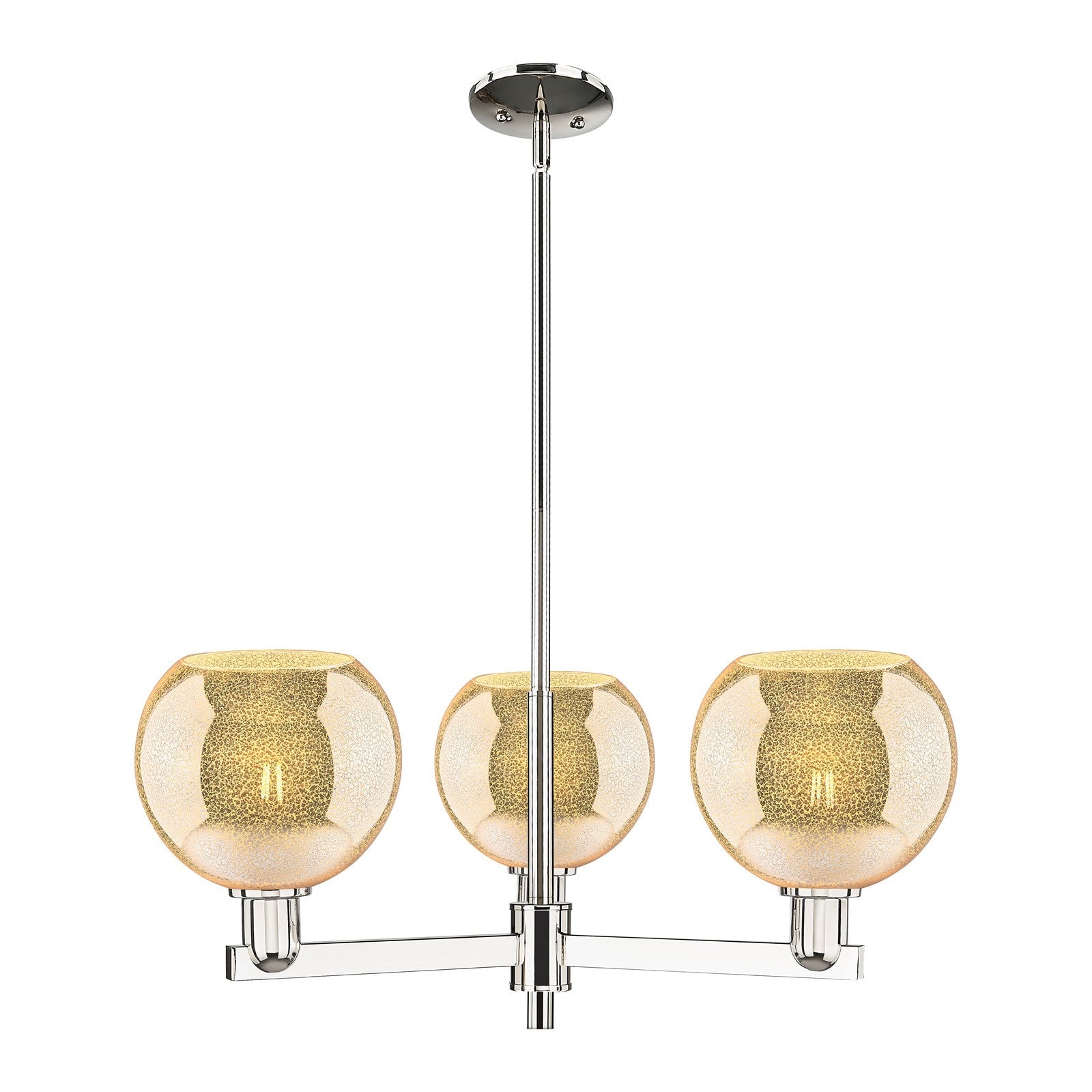 Innovations Athens 30in 3-Light Pendant | Industrial Polished Nickel and Mercury Glass | Kitchen Island & Dining Room | 29.75 x | Model 716-3CR-PN-G128-8