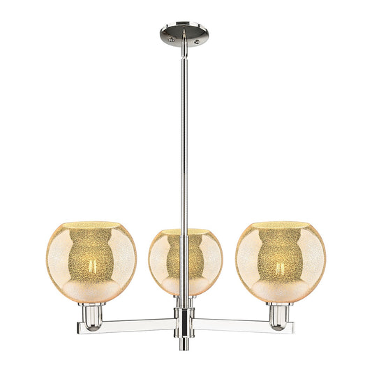 Innovations Athens 30in 3-Light Pendant | Industrial Polished Nickel and Mercury Glass | Kitchen Island & Dining Room | 29.75 x | Model 716-3CR-PN-G128-8