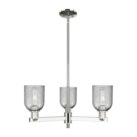 Innovations Caledonia 27in 3-Light Pendant | Industrial Polished Nickel and Charcoal Glass | Kitchen Island & Dining Room | 27 x | Model 716-3CR-PN-G257