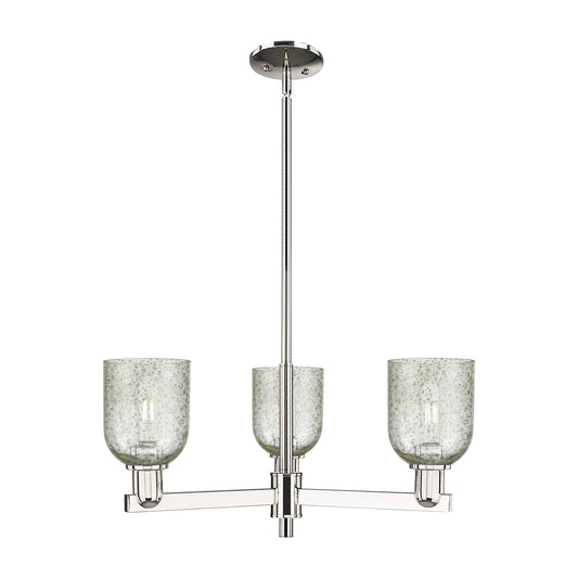 Innovations Caledonia 27in 3-Light Pendant | Industrial Polished Nickel Steel and Mica Glass | Kitchen Island & Dining Room | Model 716-3CR-PN-G259