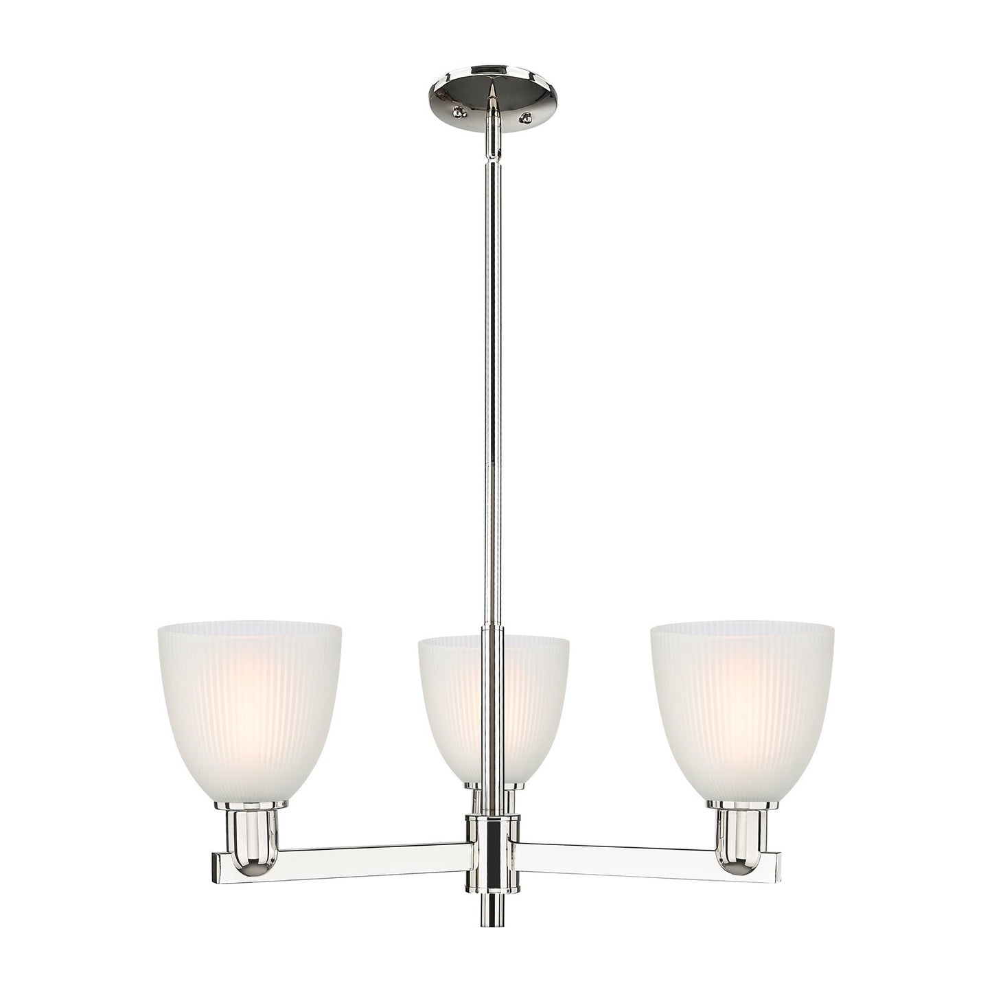Innovations Castile 28in 3-Light Pendant | Industrial Modern Contempo Polished Nickel and White Glass | Kitchen Island & Dining | Model 716-3CR-PN-G381