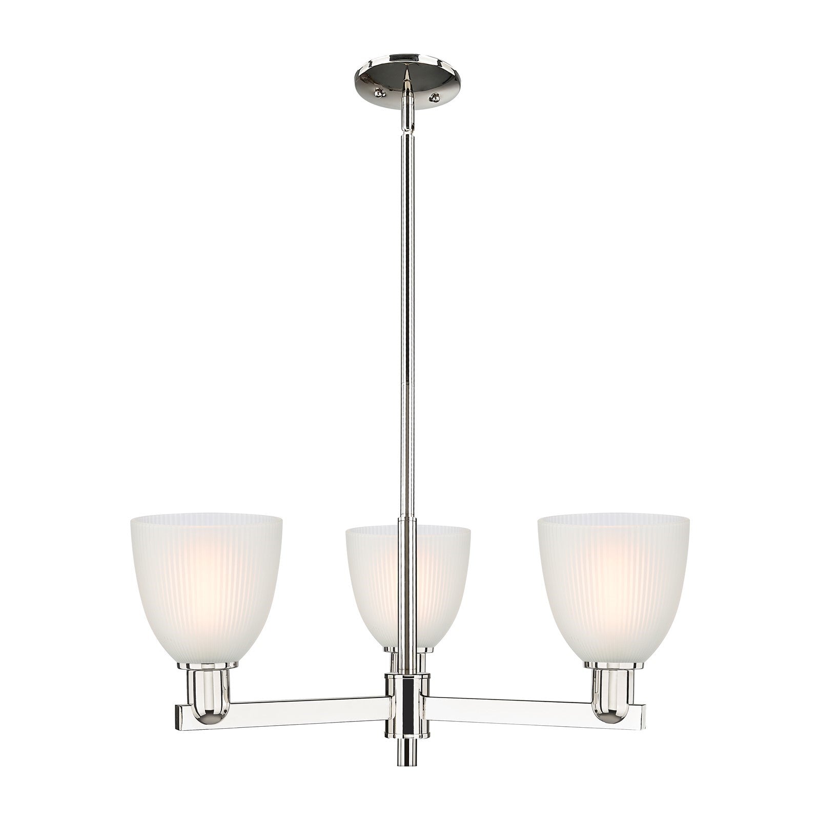 Innovations Castile 28in 3-Light Pendant | Industrial Modern Contempo Polished Nickel and White Glass | Kitchen Island & Dining | Model 716-3CR-PN-G381