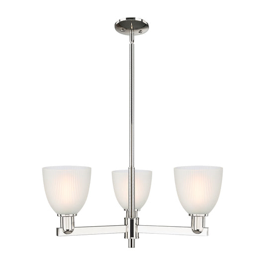 Innovations Castile 28in 3-Light Pendant | Industrial Modern Contempo Polished Nickel and White Glass | Kitchen Island & Dining | Model 716-3CR-PN-G381