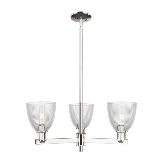 Innovations Castile 28in 3-Light Pendant | Industrial Polished Nickel Steel and Clear Glass | Kitchen Island & Dining Room | 27.75 | Model 716-3CR-PN-G382
