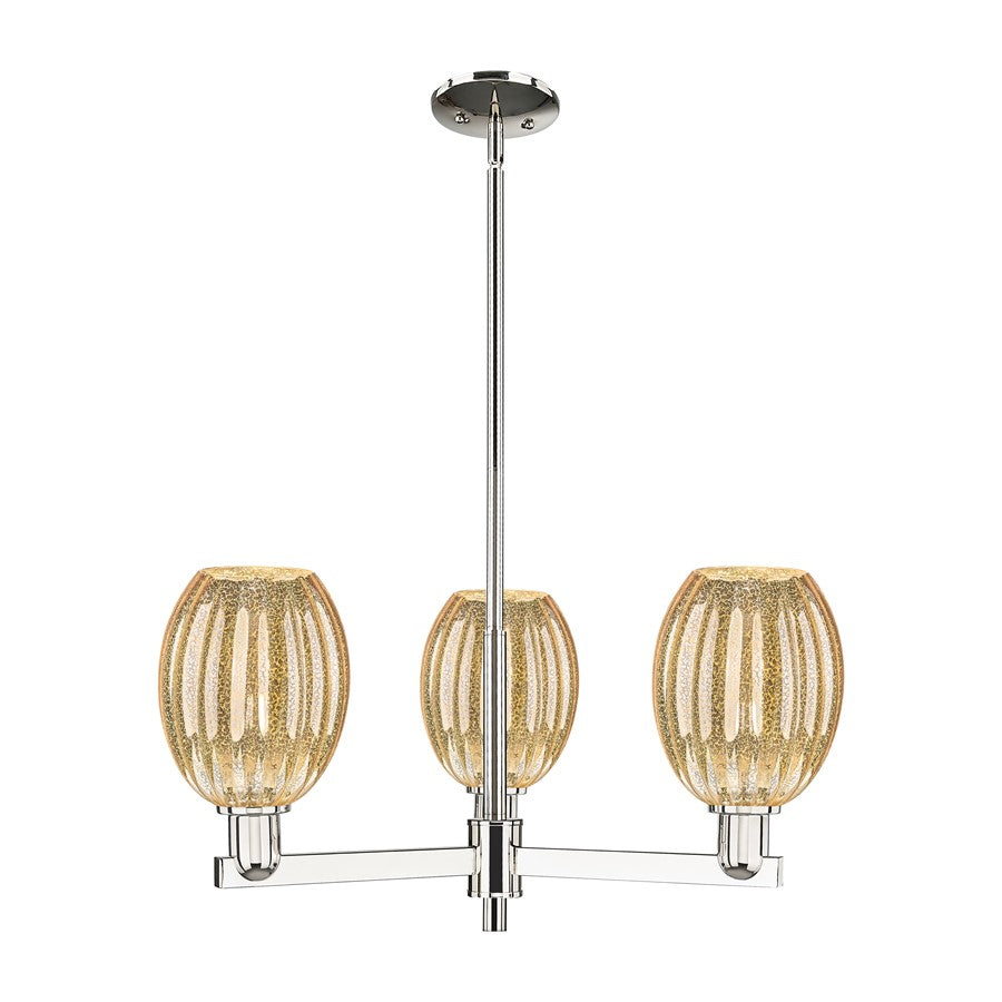Innovations Preston 3Lt 18" Bell Stem Chandelier, PN/MC - 716-3CR-PN-G459-6ME