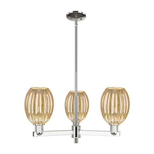 Innovations Preston 3Lt 18" Bell Stem Chandelier, PN/MC - 716-3CR-PN-G459-6ME