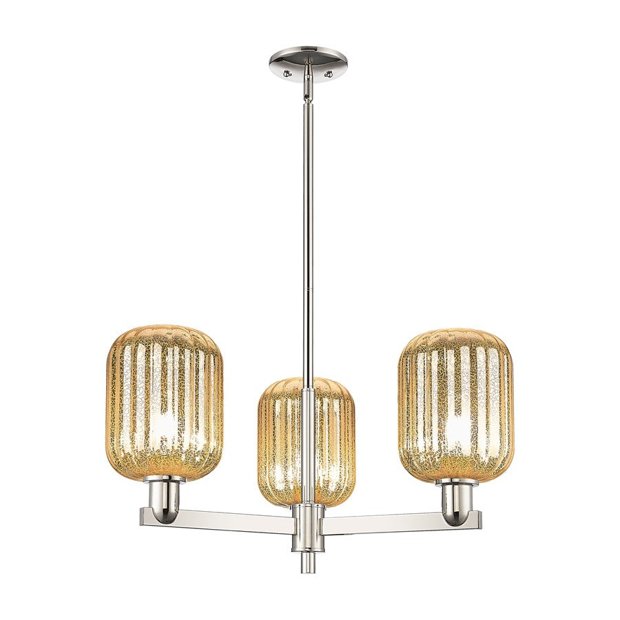 Innovations Preston 3Lt 18" Jar Stem Chandelier, PN/MC - 716-3CR-PN-G460-7ME