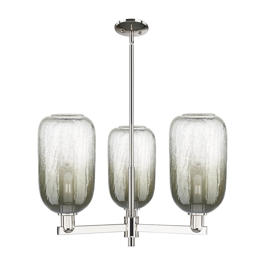 Innovations BH Cloche 3Lt 18" Stem Chandelier, PN/SL - 716-3CR-PN-G482-7SL