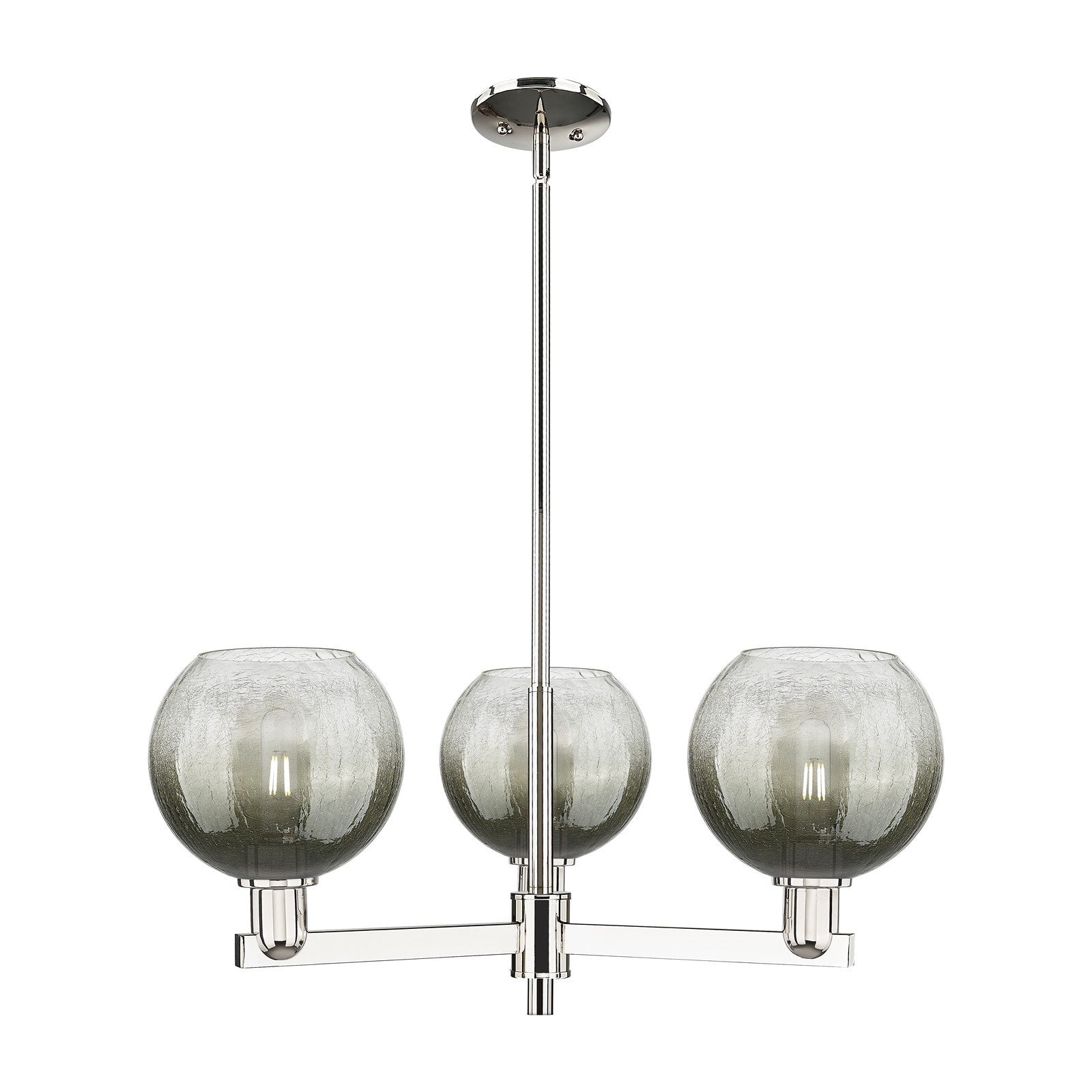 Innovations Brookhaven Globe 30in 3-Light Pendant | Industrial Polished Nickel and Slate Glass | Kitchen Island & Dining Room | Model 716-3CR-PN-G483-8SL