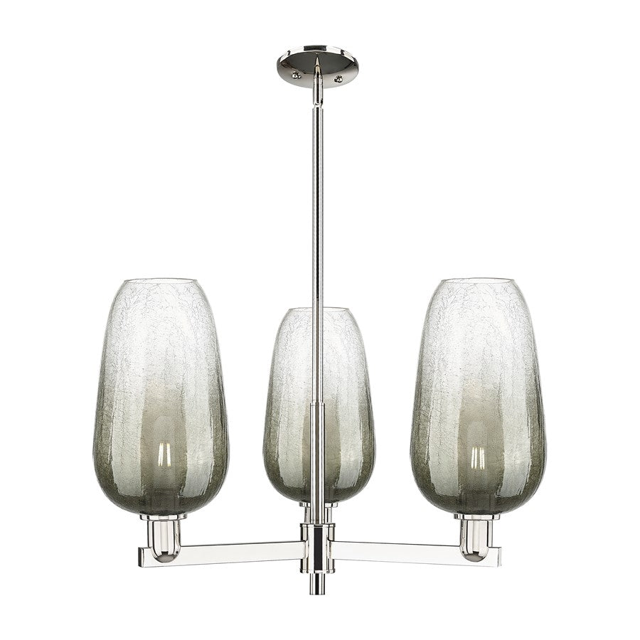 Innovations BH Flute 3Lt 18" Stem Chandelier, PN/SL - 716-3CR-PN-G484-7SL