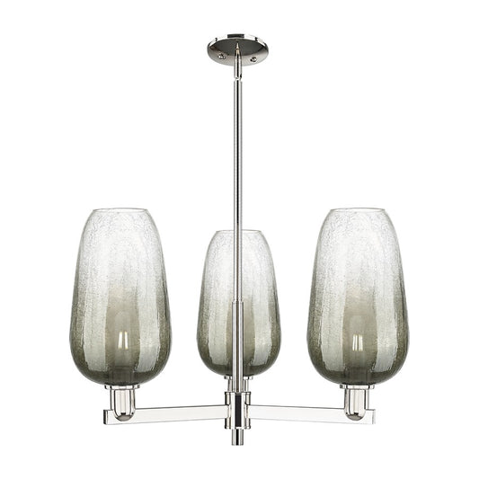 Innovations BH Flute 3Lt 18" Stem Chandelier, PN/SL - 716-3CR-PN-G484-7SL
